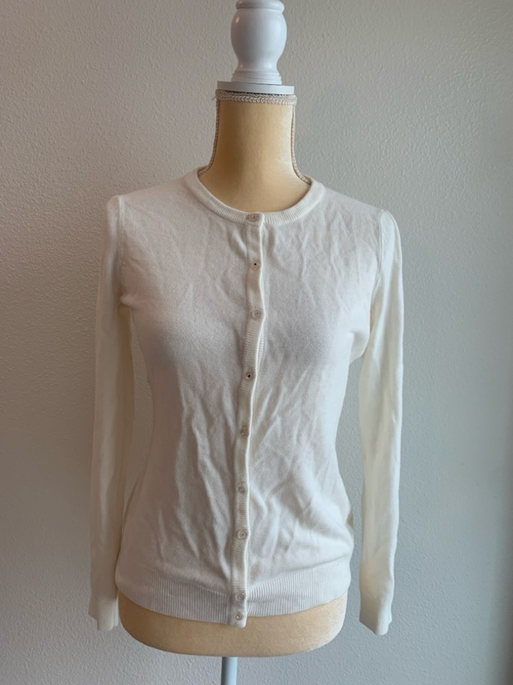 Luxe 360 by Designers Original Classic Crewneck Cardigan w Rhinestone Buttons